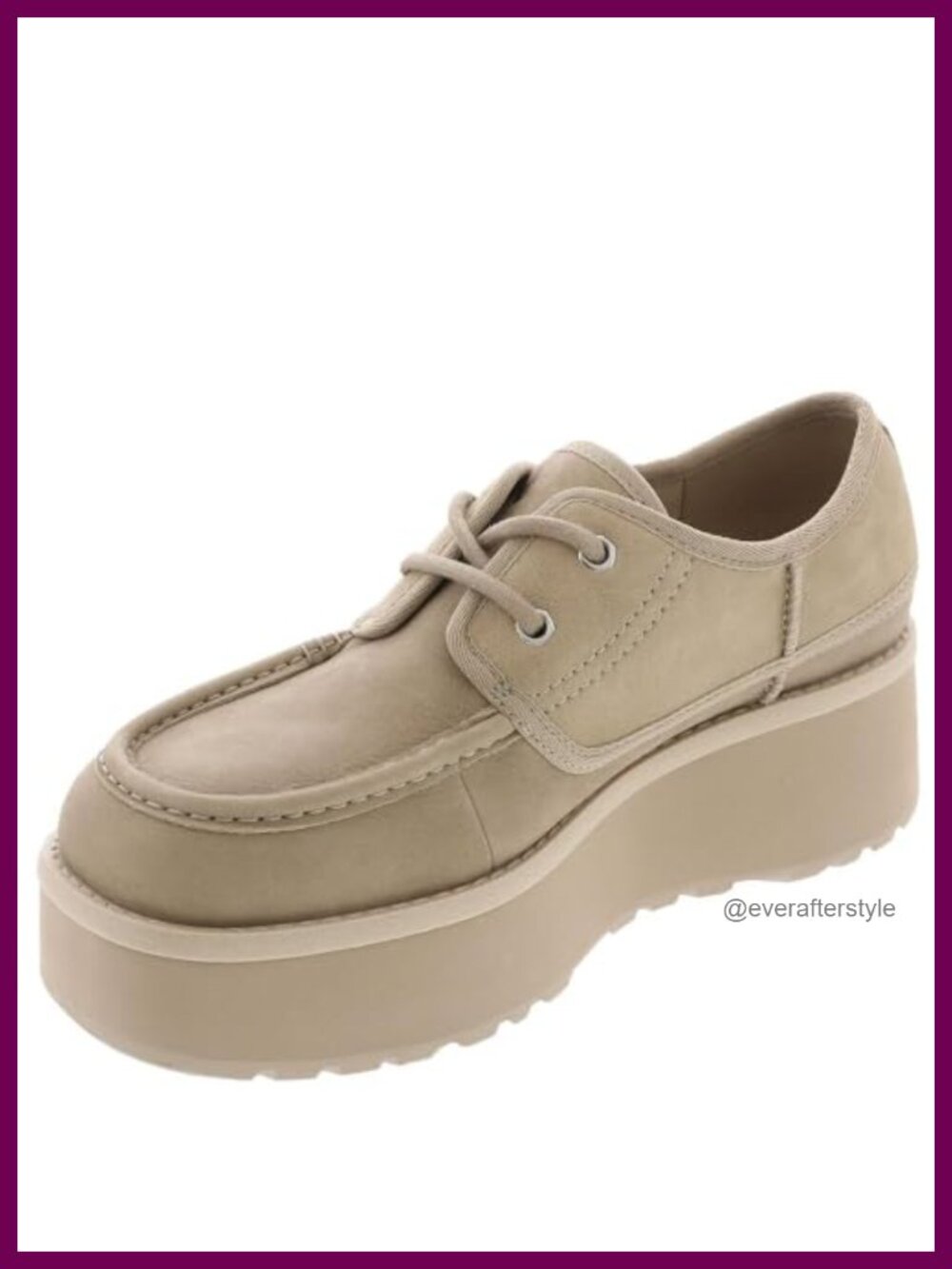 Water-Resistant Nubuck Platform Sneaker Lace-Up Casual Shoe